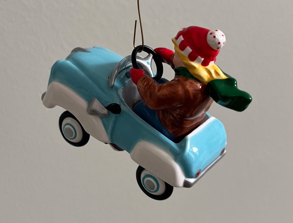 Boy With Scarf In Car  ornament collectible - Main Image 2