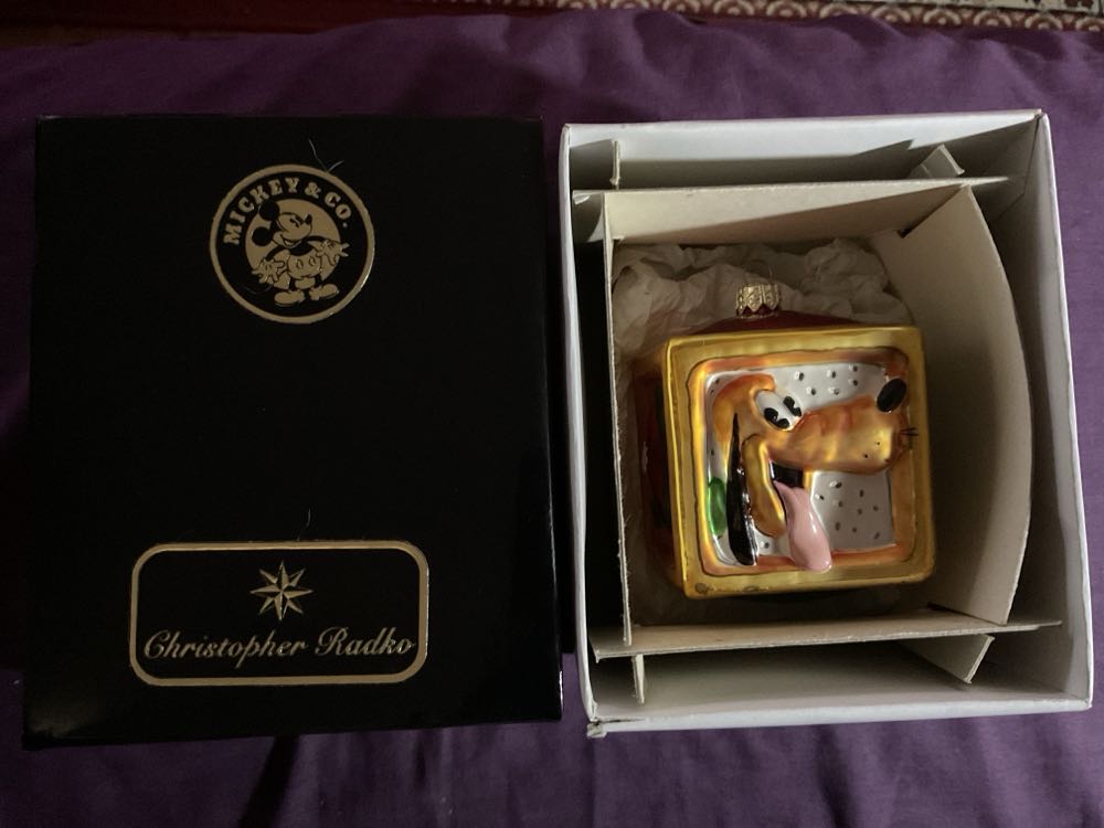 Christopher Radko Pluto/Goofy Block - Mickey & Co. (Disney) ornament collectible [Barcode 645001139139] - Main Image 2