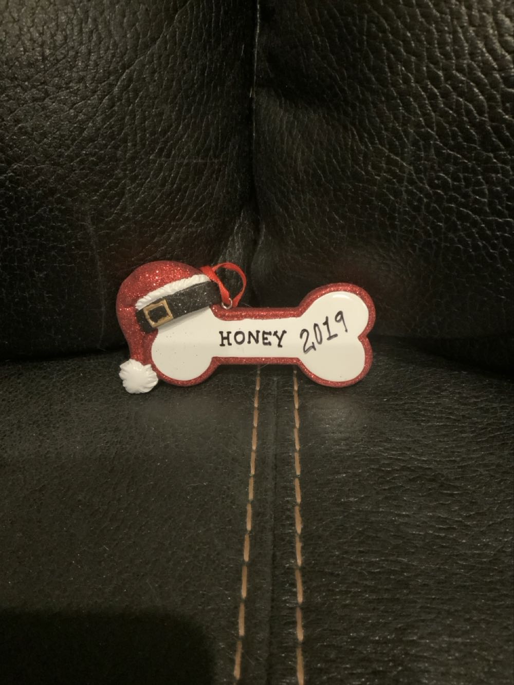 Santa Hat Dog Bone Ornament - Keepsake (Dog) ornament collectible [Barcode 659839780531] - Main Image 2