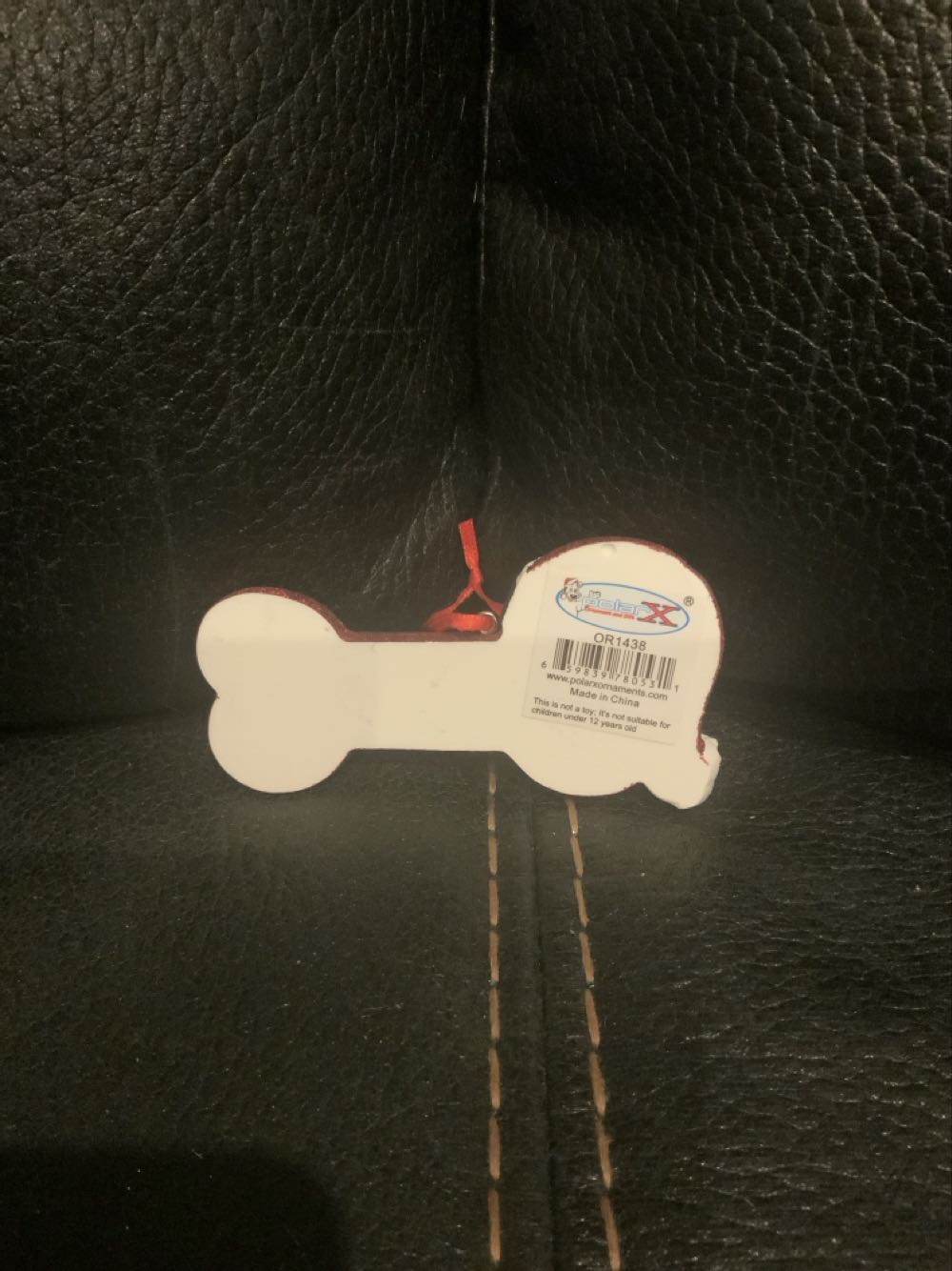 Santa Hat Dog Bone Ornament - Keepsake (Dog) ornament collectible [Barcode 659839780531] - Main Image 3