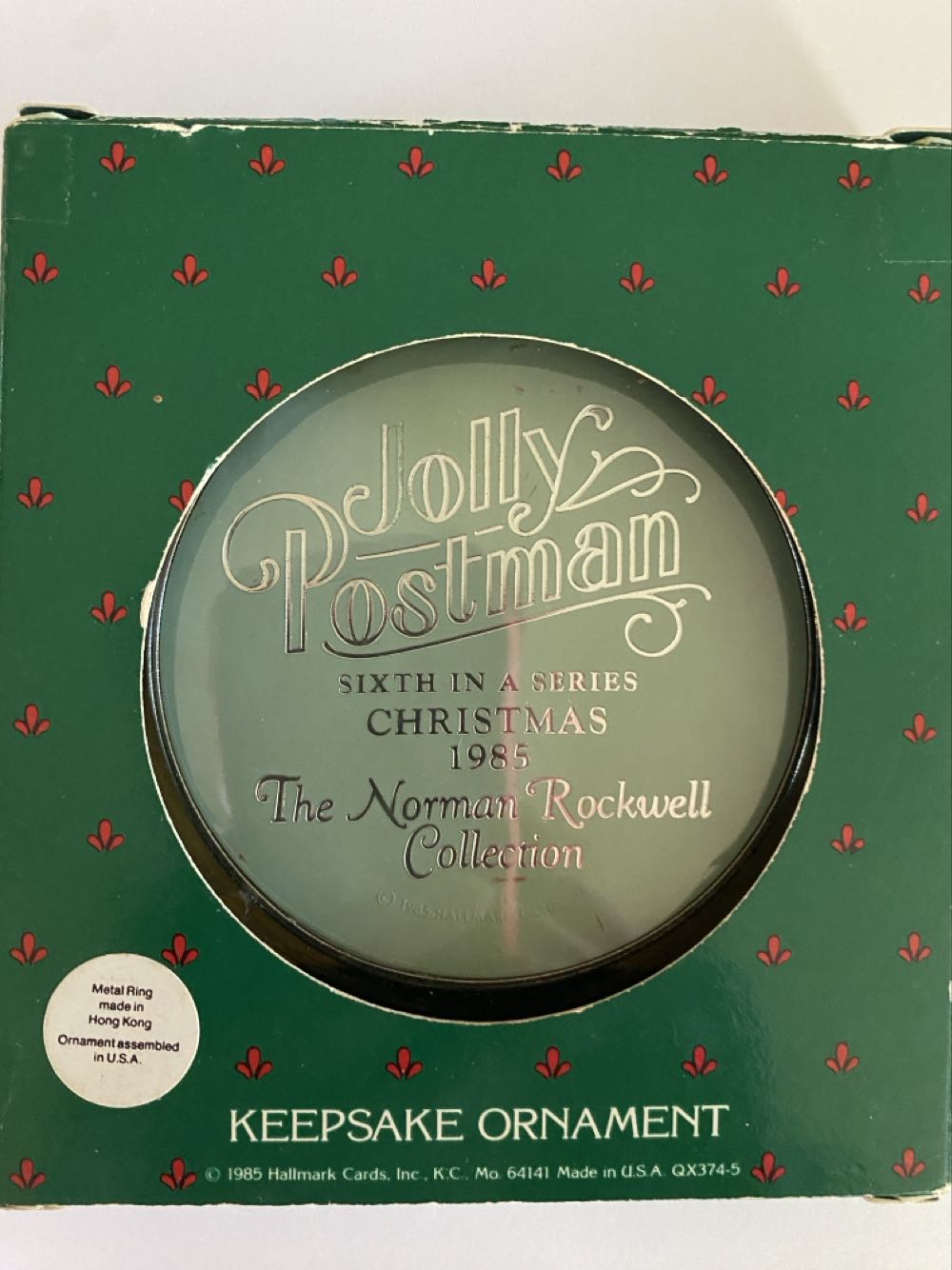 Norman Rockwell Cameo #6 Jolly Postman - Norman Rockwell Cameo (Vintage Christmas) ornament collectible - Main Image 2