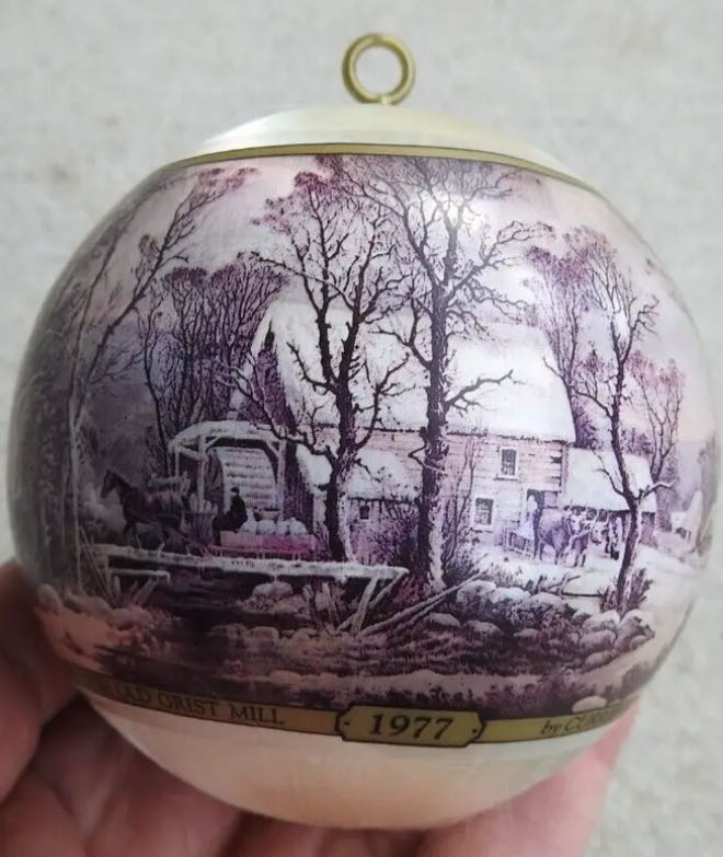 The Old Grist Mill - Currier And Ives (Vintage Christmas) ornament collectible - Main Image 4