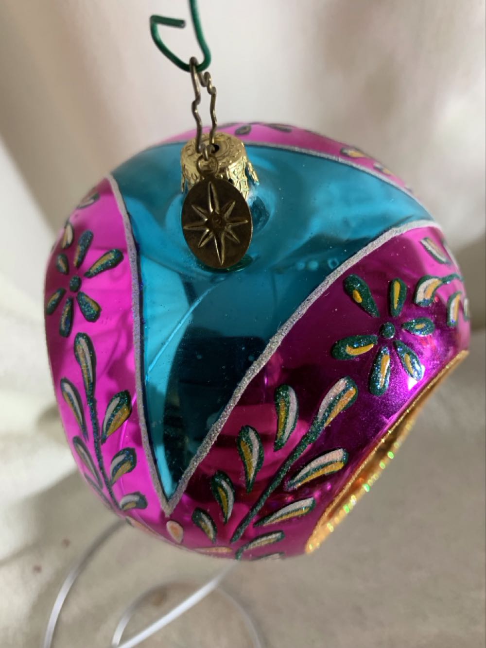 Stardust Memories, Turquoise & Fushia - Fantasia (Christmas Tree Ornament) ornament collectible - Main Image 3