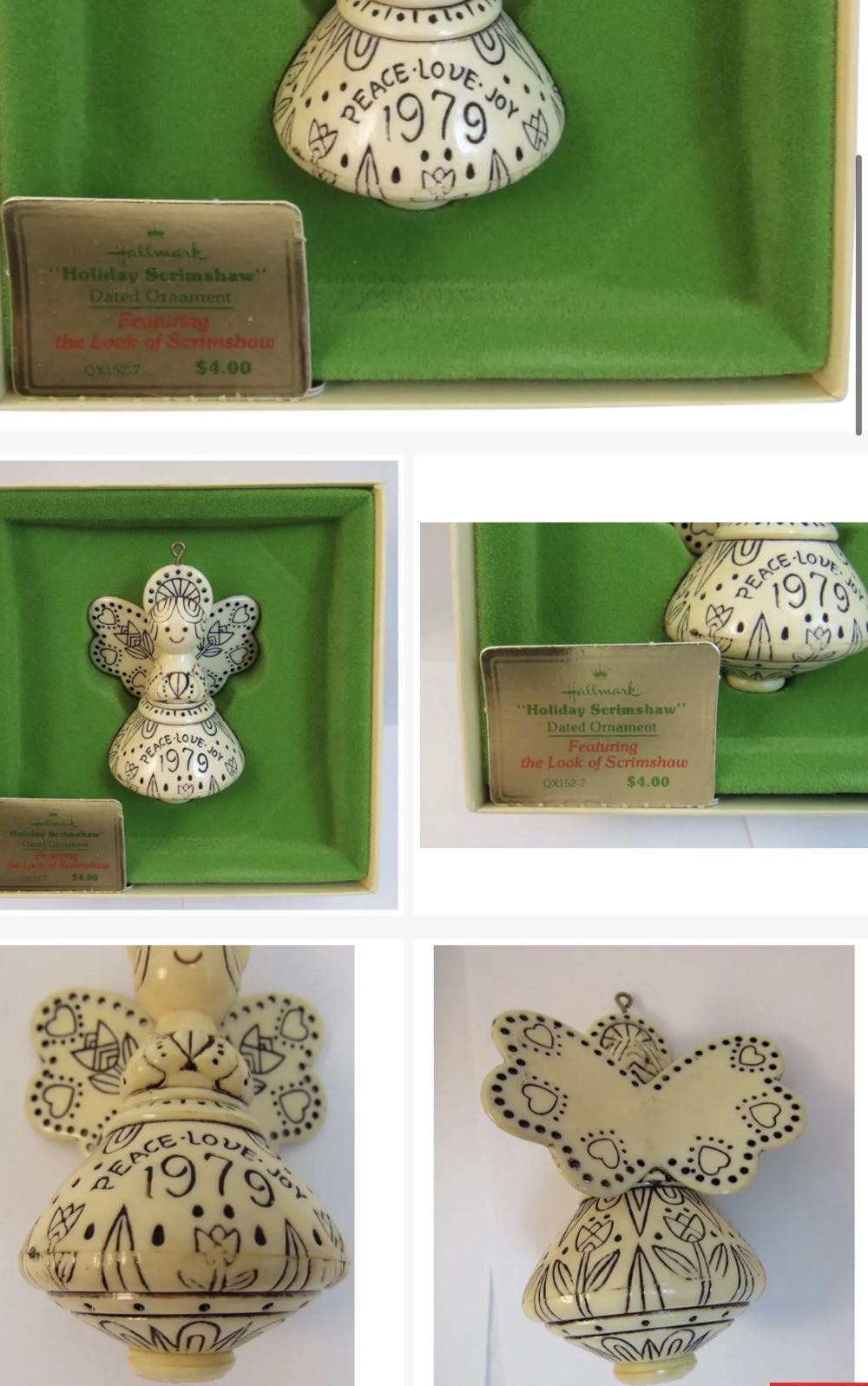 Holiday Scrimshaw Angel  (Angel) ornament collectible - Main Image 2