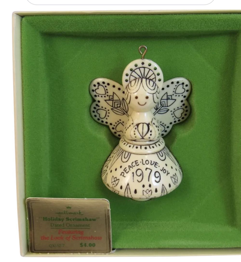 Holiday Scrimshaw Angel  (Angel) ornament collectible - Main Image 3