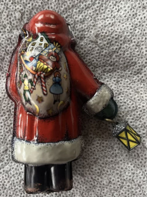 Vintage Tin Santa  ornament collectible - Main Image 2