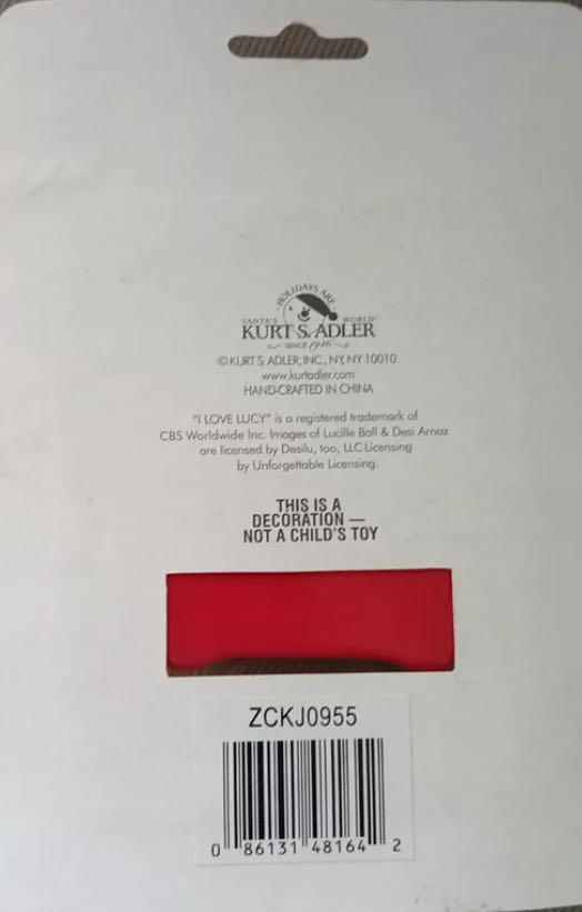 I Love Lucy - California Here We Come - Red Plastic TV  (I Love Lucy) ornament collectible - Main Image 2