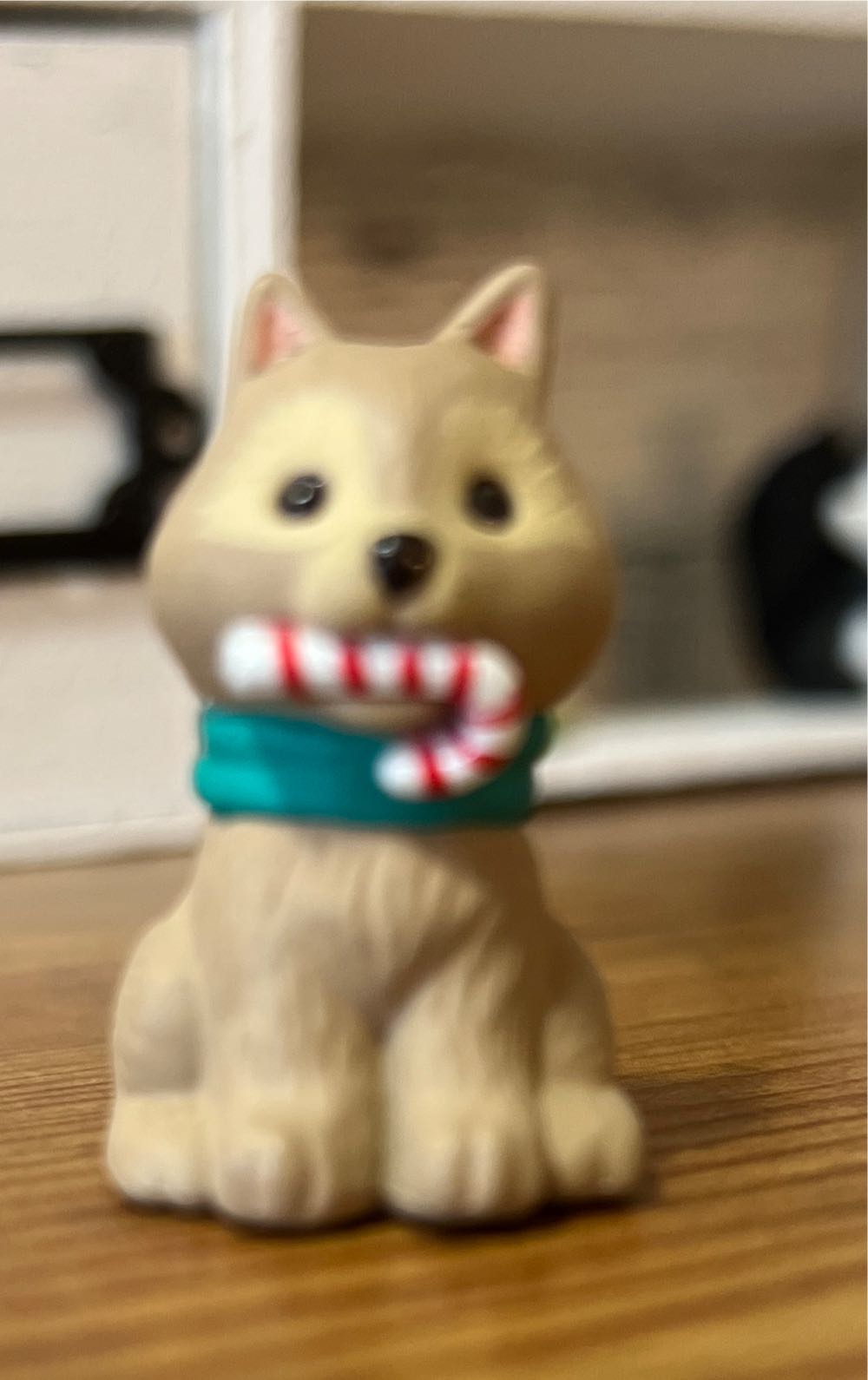 Hallmark Merry Miniature Sled Dog With candy cane (Christmas) ornament collectible - Main Image 1