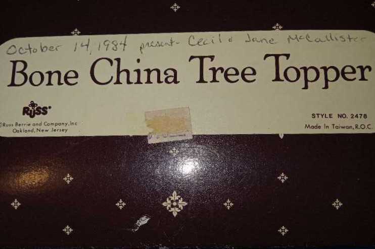 Angel - Bone China Tree Topper - Style No.  2478  (Angel, Tree Topper, Mini) ornament collectible - Main Image 3