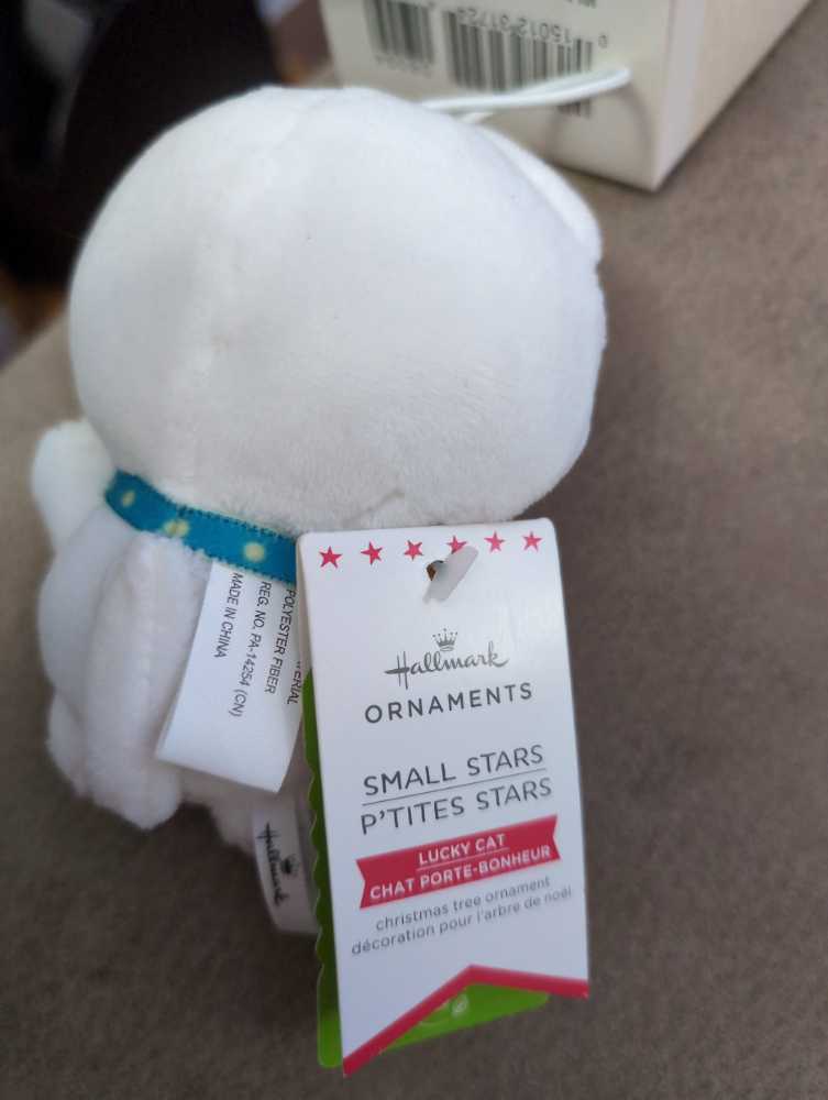 Lucky Cat, Small Stars Stuffed Ornament  ornament collectible [Barcode 763795841301] - Main Image 2