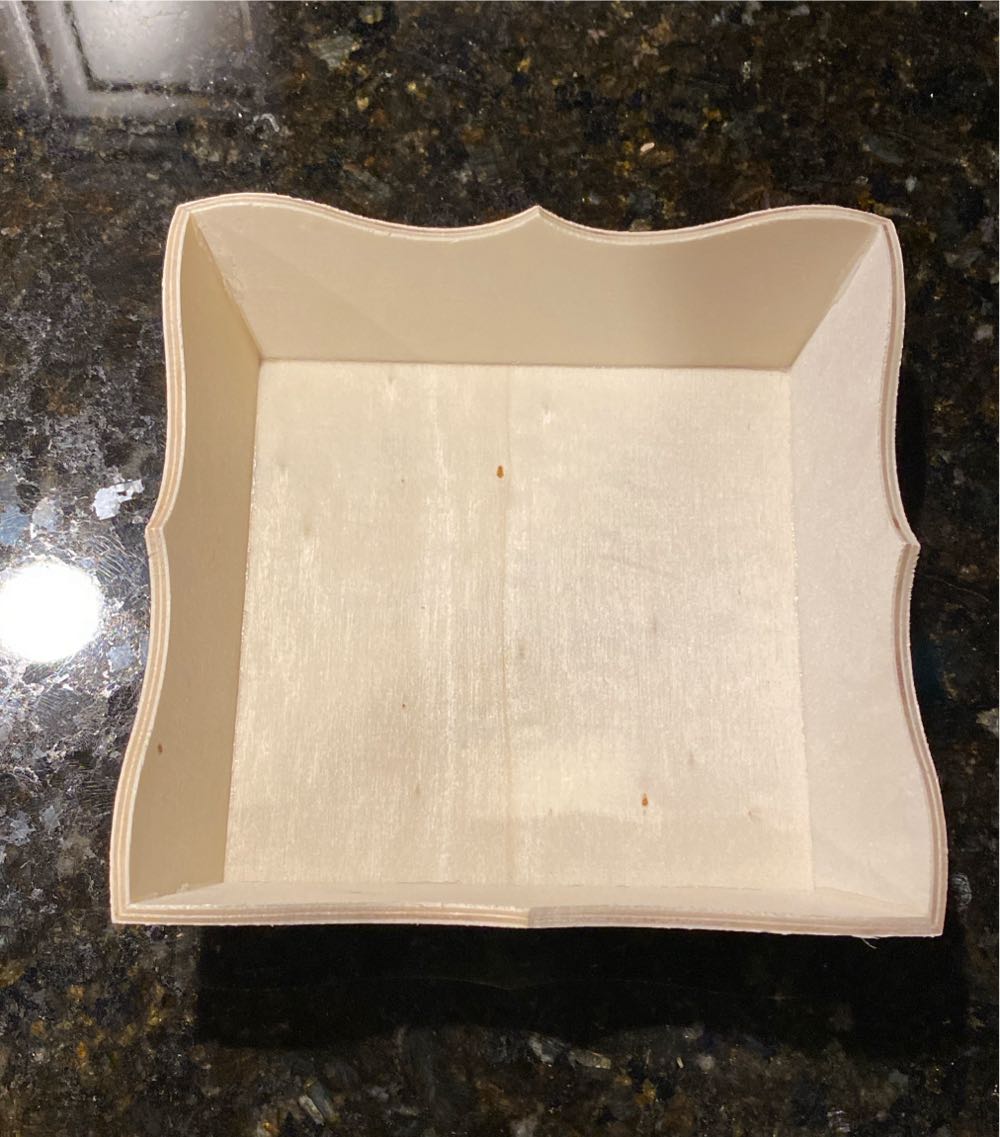 Square Decorative Edge Wood Tray  ornament collectible [Barcode 195464454565] - Main Image 1