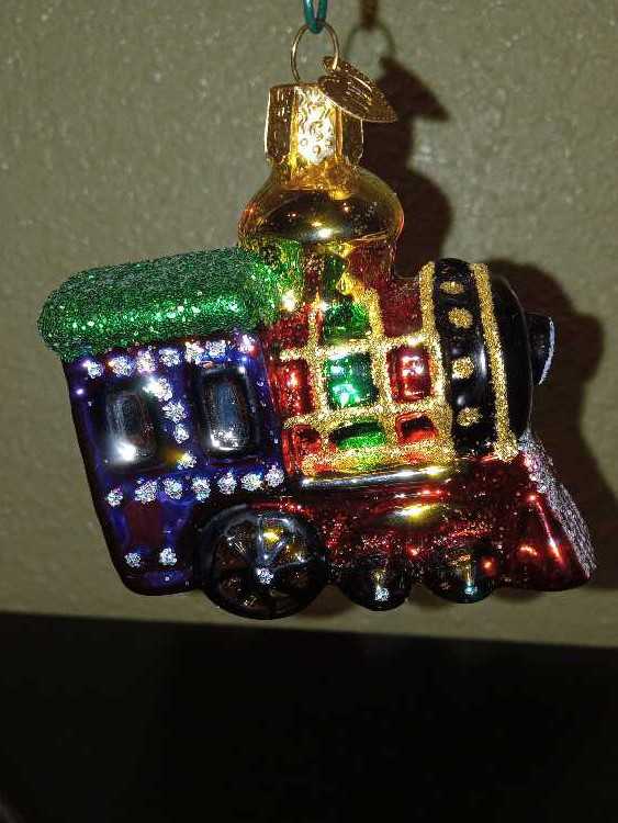 Old World Christmas Blown Glass Locomotive  - Hand blown Glass (Locomotive) ornament collectible - Main Image 3