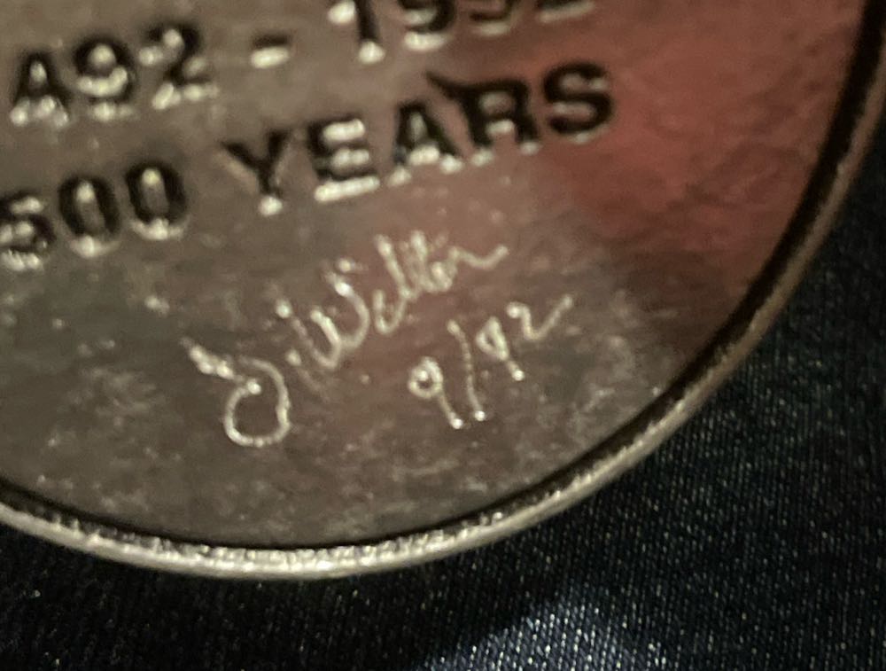 Wilton Armetale Pewter - 1992 - Christopher Columbus Statue - Columbus (History) ornament collectible - Main Image 3