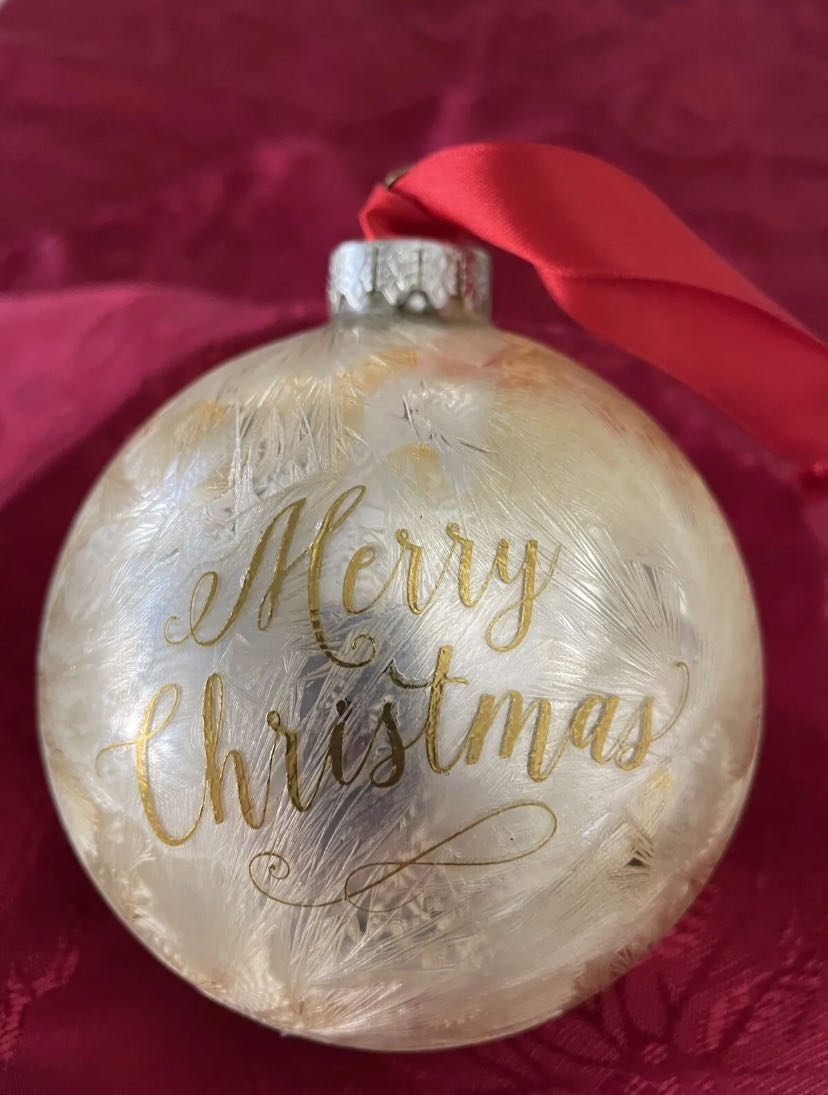 Demdaco Mercantile Collection Mr. Mrs. 1st Christmas Blown Glass Bulb  Ornament  ornament collectible - Main Image 2