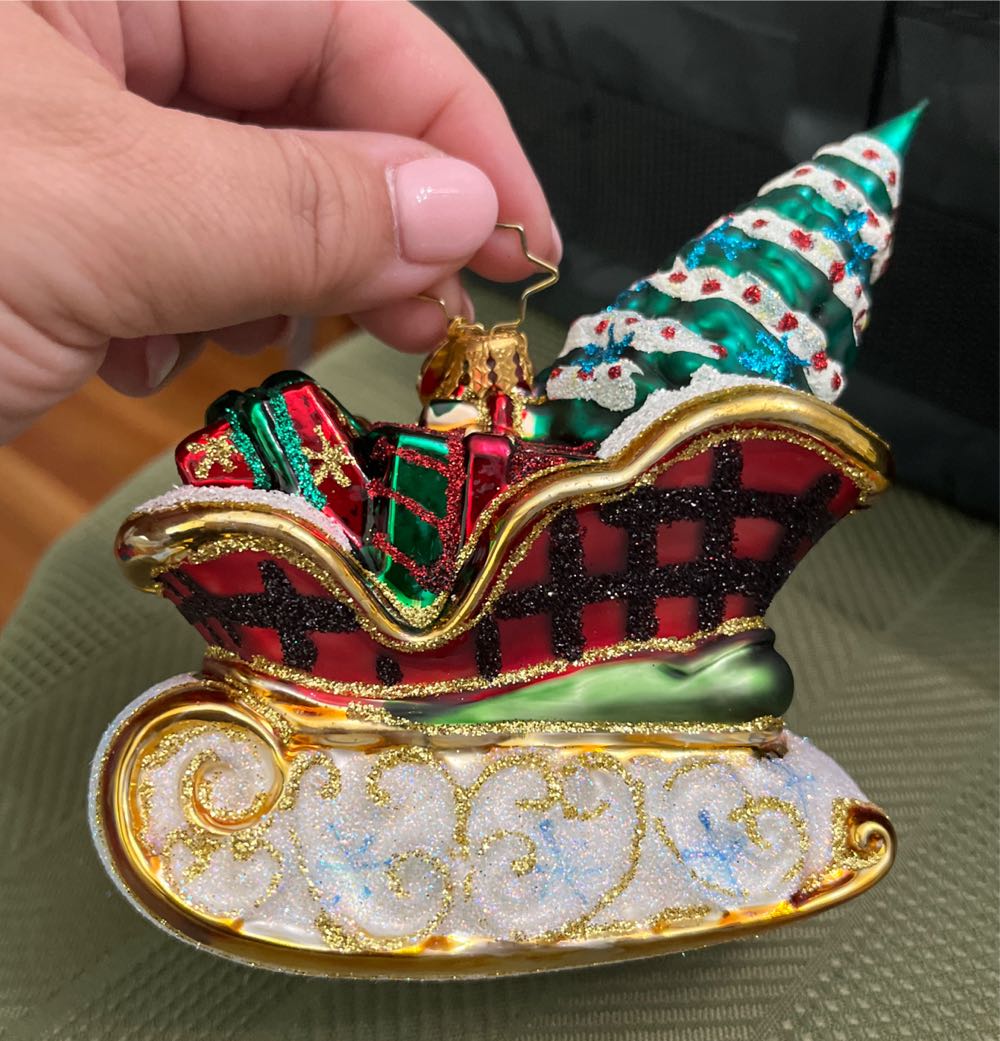 Hallmark Merry Miniature Sled Dog With candy cane