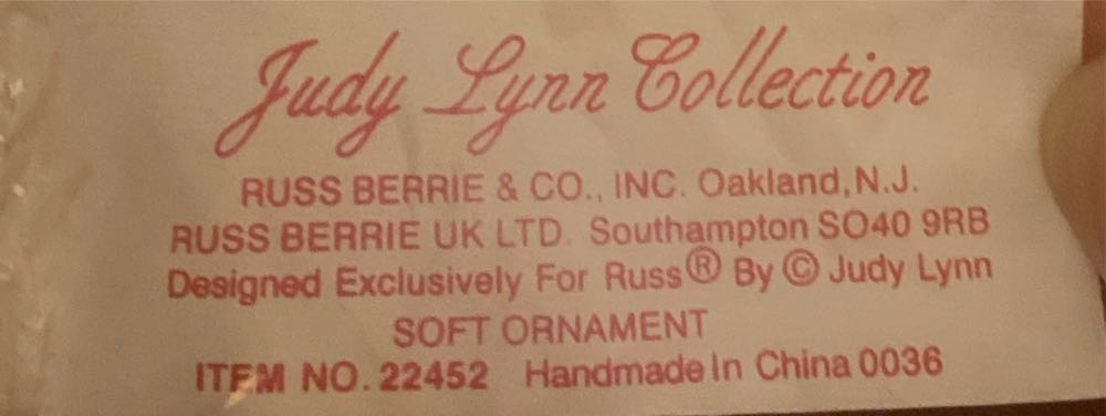 Russ Berrie Judy Lynn Collection Snowman Soft Ornament - Judy Lynn Collection (Snowman) ornament collectible - Main Image 4