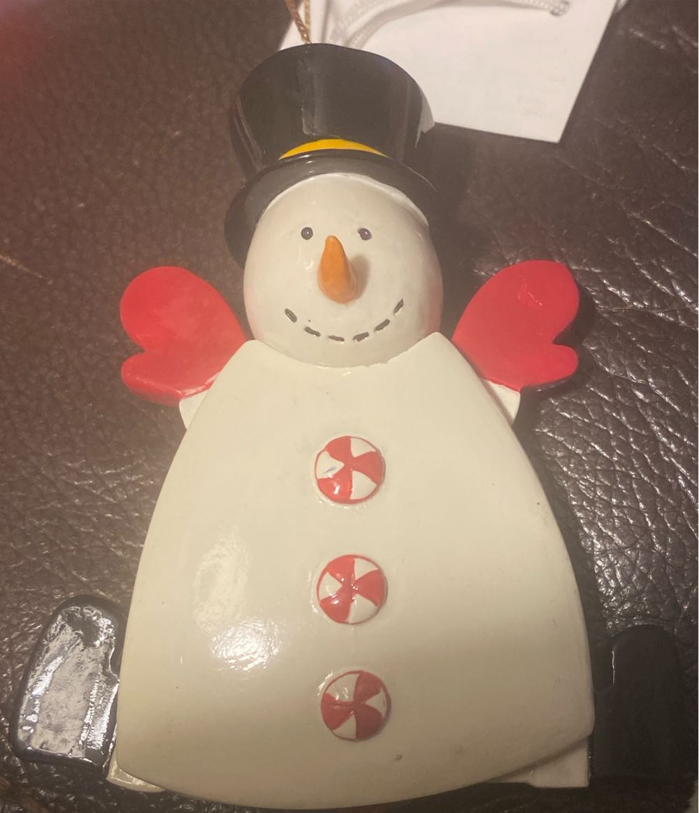 Russ Brand Hand Painted Snowman Pull String Doll Christmas Tree Ornament - Russ Berrie (Snowman) ornament collectible [Barcode 039915226212] - Main Image 4