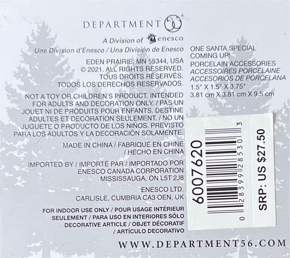 One Santa Special Coming Up - North Pole - Accessory (601xxx) ornament collectible [Barcode 028399285303] - Main Image 3