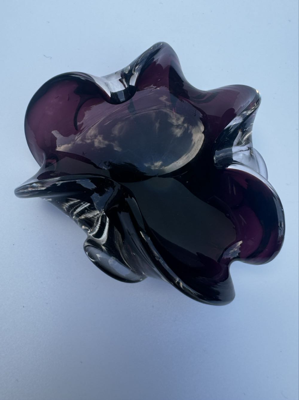 Deep Purple Curly Ashtray Dish  ornament collectible - Main Image 2