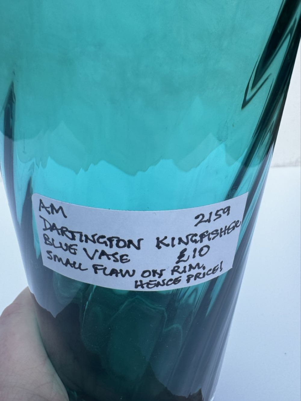 Dartington Kingfisher Green Swirl Vase   ornament collectible - Main Image 4