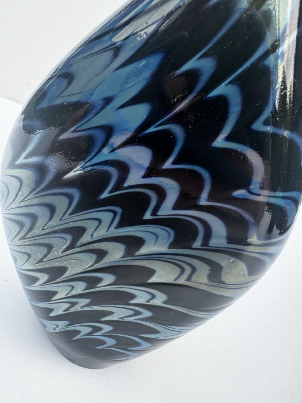 Adam Aaronson Blue Wave Glass Teardrop  ornament collectible - Main Image 2