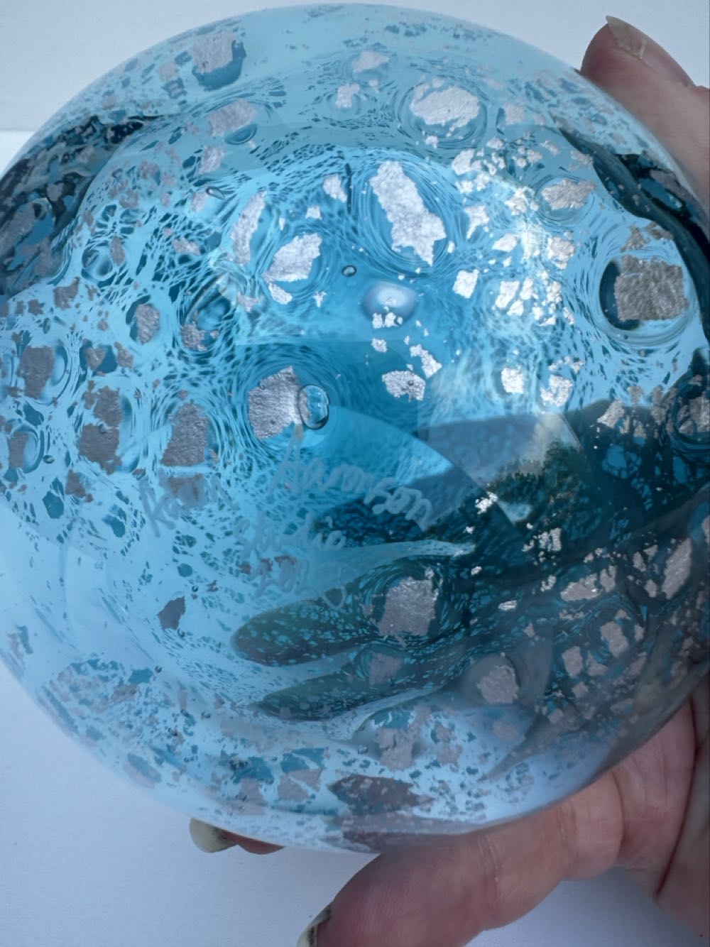 Adam Aaronson Blue Silver Leaf Vase   ornament collectible - Main Image 4