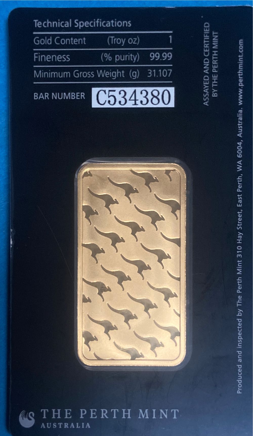 1oz Gold Bar Minted  ornament collectible - Main Image 2