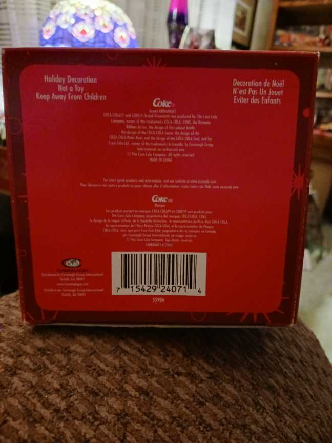 Coca-Cola Ornament Holiday Radiance Santa W/Christmas List & Toy Bag - Coca-Cola Ornament Holiday Radiance (Coca-Cola Ornament) ornament collectible - Main Image 4