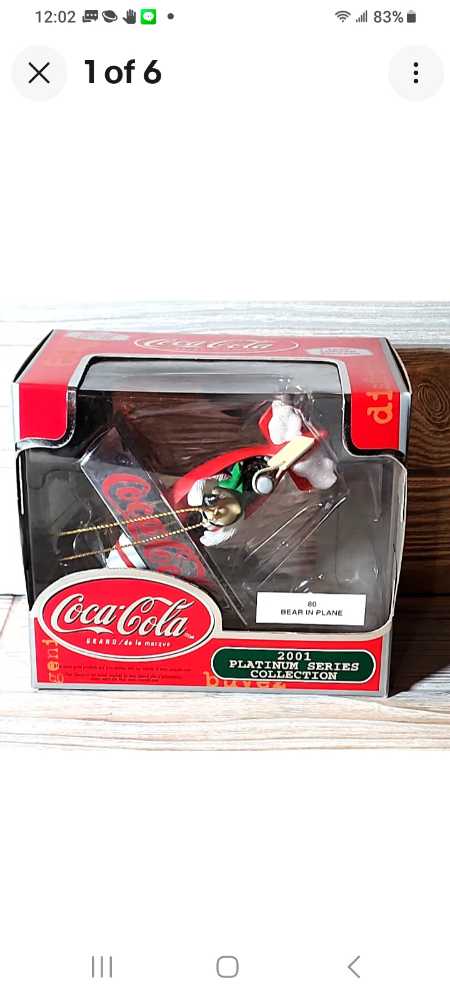 Coca-Cola Ornament 2001 Platinum Series Polar Bear In Bi-Plane - 2001 Platinum Series (Coca-Cola Ornament) ornament collectible - Main Image 2