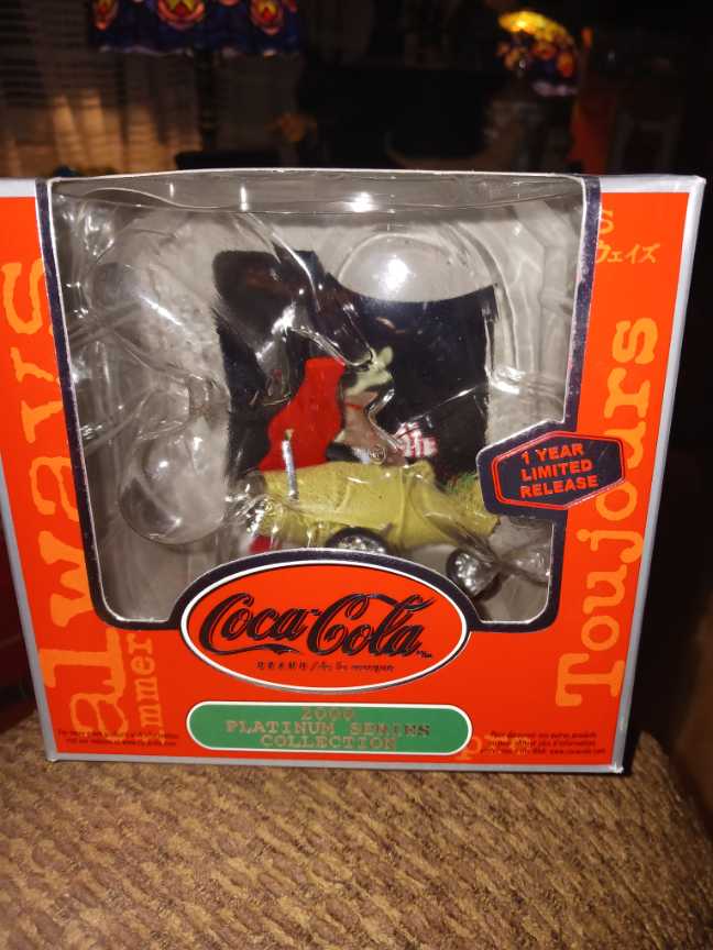 Coca-Cola Ornament 2000 Platinum Series Reindeer In Bi-Plane - 2000 Platinum Series (Coca-Cola Ornament) ornament collectible - Main Image 2