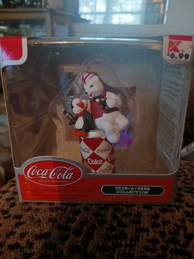 Coca-Cola Ornament 2001 Platinum Series Polar Bear In Bi-Plane