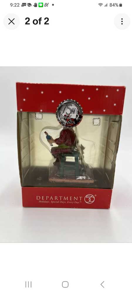 Coca-Cola Department 56 Santa & Elf Santa’s Workshop 2006 - Coca-Cola Department 56 (Coca-Cola Ornament) ornament collectible - Main Image 2