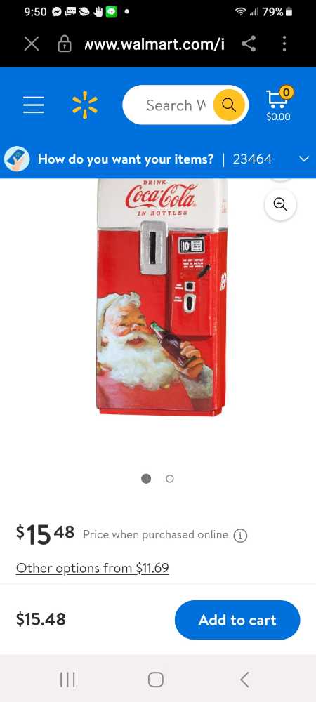 Coca-Cola Ornament Retro Vending Machine W/Santa On Front - Coca-Cola Ornament Coke Machine (Coca-Cola Ornament) ornament collectible - Main Image 2