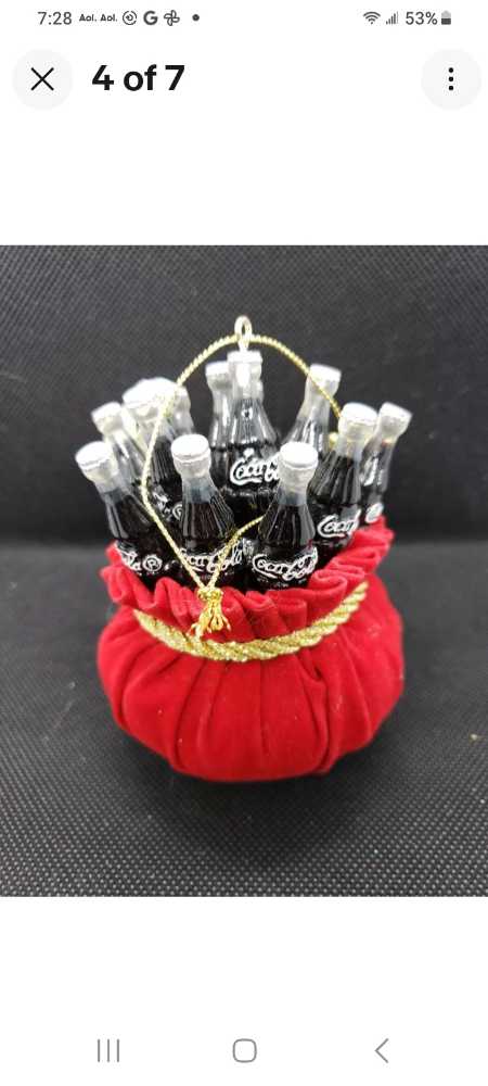 Coca-Cola Ornament In Red Velvet Bag Kurt Alder 2002 - Kurt S Adler (Coca-Cola Ornament) ornament collectible - Main Image 4