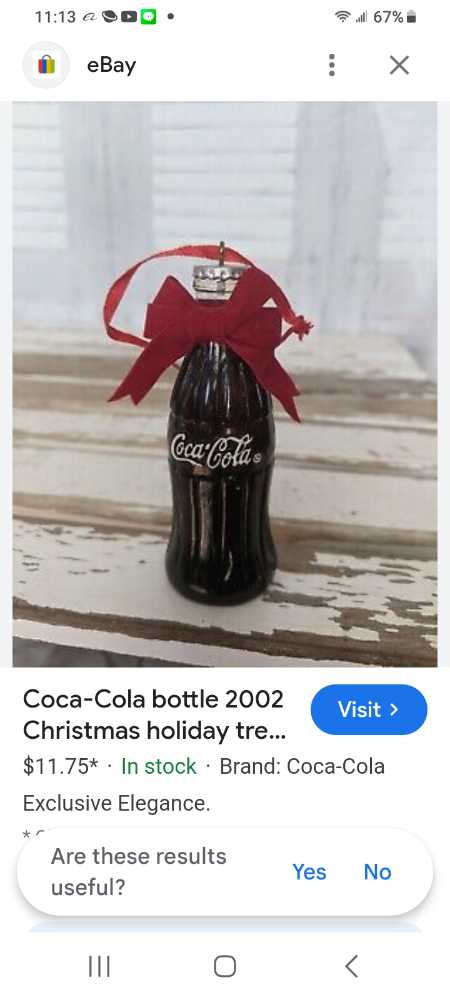 Coca-Cola Ornament Coke Bottle 2002 - Coca-Cola Ornament Bottle (Coca-Cola Ornament) ornament collectible - Main Image 2
