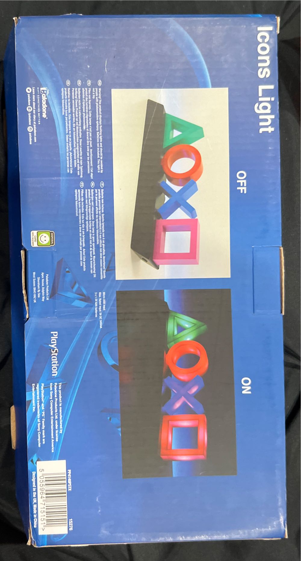 Paladone Playstation Controller Icons Light With 3 Light Modes Sound Reactive Dynamic Phasing And Standard Mode Gaming Desk Accessories And Game Room Decor - Sony PS4 (Video Games) ornament collectible [Barcode 5055964715151] - Main Image 2