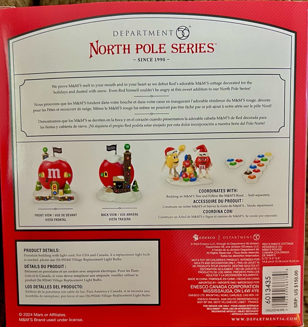 Red M&M Cottage - North Pole - Building (6013435) ornament collectible [Barcode 028399386789] - Main Image 3