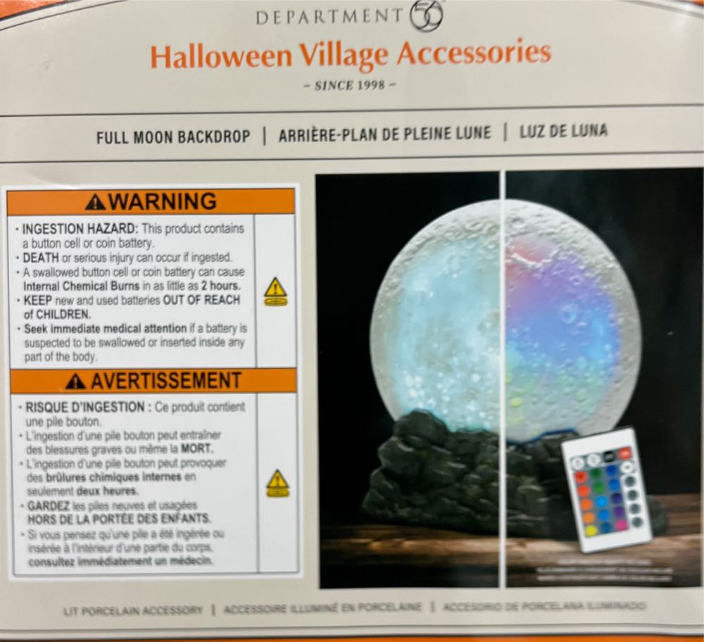 Halloween Full Moon Backdrop Lit Figurine 9.75 Inch Multicolor - Halloween Accessory (6013658) ornament collectible [Barcode 028399389254] - Main Image 2
