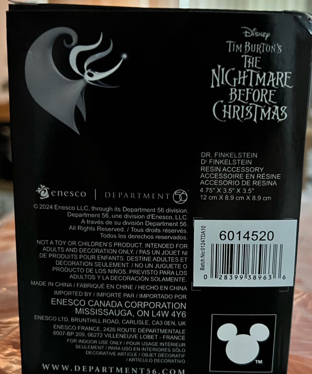 Dr. Finkelstein Figurine -  Nightmare Before Christmas Village Accessories - The Nightmare Nefore Christmas Accessory (6014520) ornament collectible [Barcode 028399389636] - Main Image 3