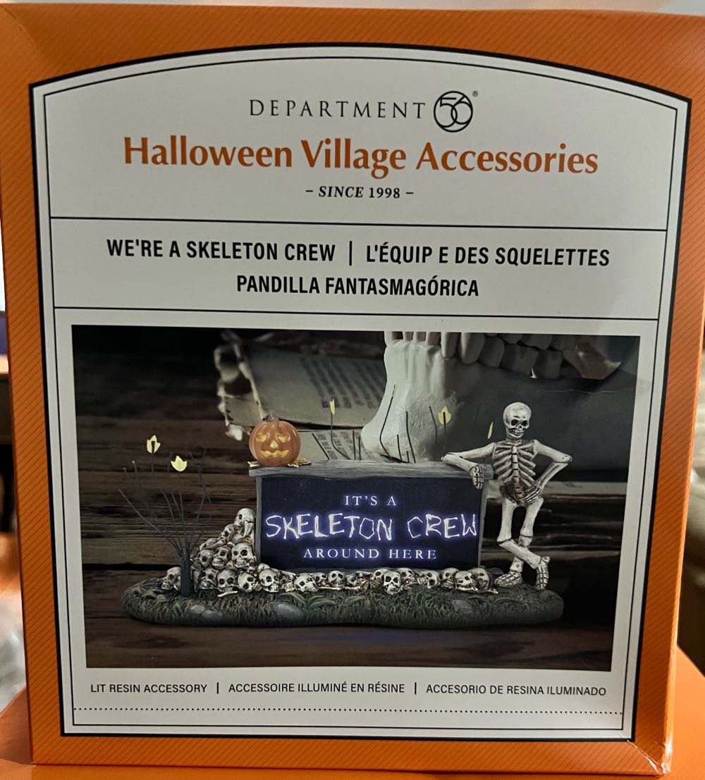 We’re A Skeleton Crew Sign Lit Figurine - Halloween Accessory (6012603) ornament collectible [Barcode 028399389247] - Main Image 2