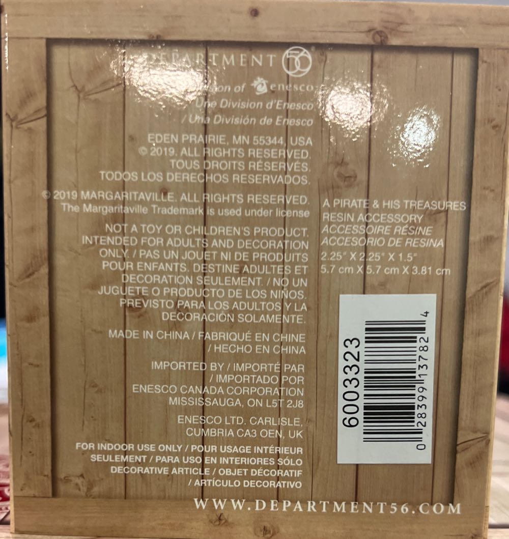 Margaritaville Village - A Pirate And His Treasures - 6003323 - Margaritaville Village (6003323) ornament collectible [Barcode 028399137824] - Main Image 3