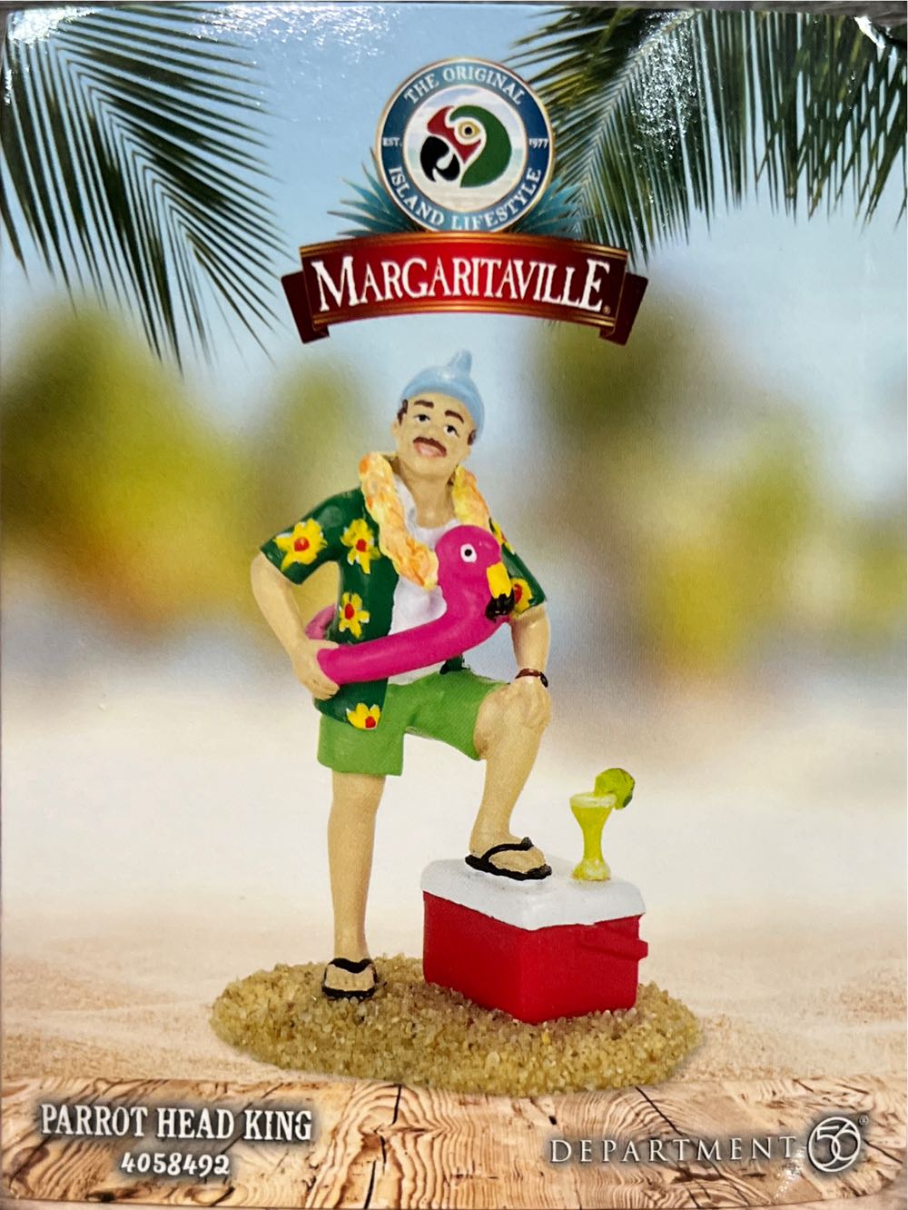 Margaritaville Parrot Head King Figurine Village Accessory Multicolored - Margaritaville Village (4058492) ornament collectible [Barcode 045544926737] - Main Image 2