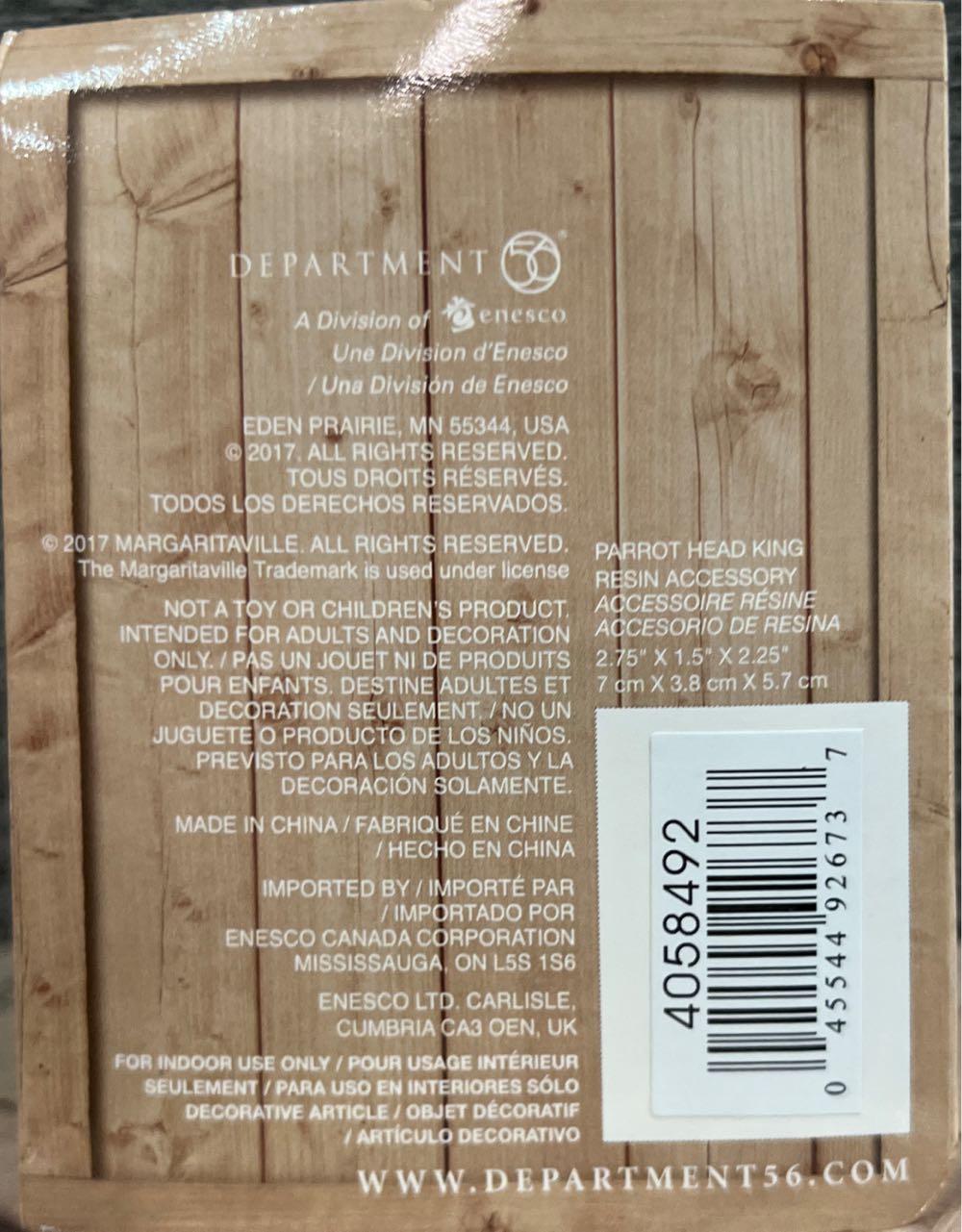 Margaritaville Parrot Head King Figurine Village Accessory Multicolored - Margaritaville Village (4058492) ornament collectible [Barcode 045544926737] - Main Image 3