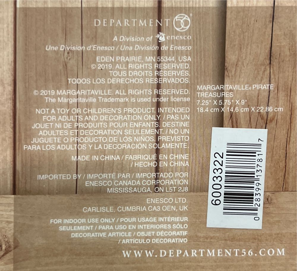 Margaritaville Pirate Treasure Building 6003322 - Margaritaville Village (6003322) ornament collectible [Barcode 028399137817] - Main Image 3