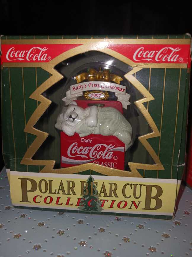 Coca-Cola Ornament Polar Bear Cub Collection Baby’s First Christmas 1997  (Coca-Cola Ornament) ornament collectible - Main Image 1