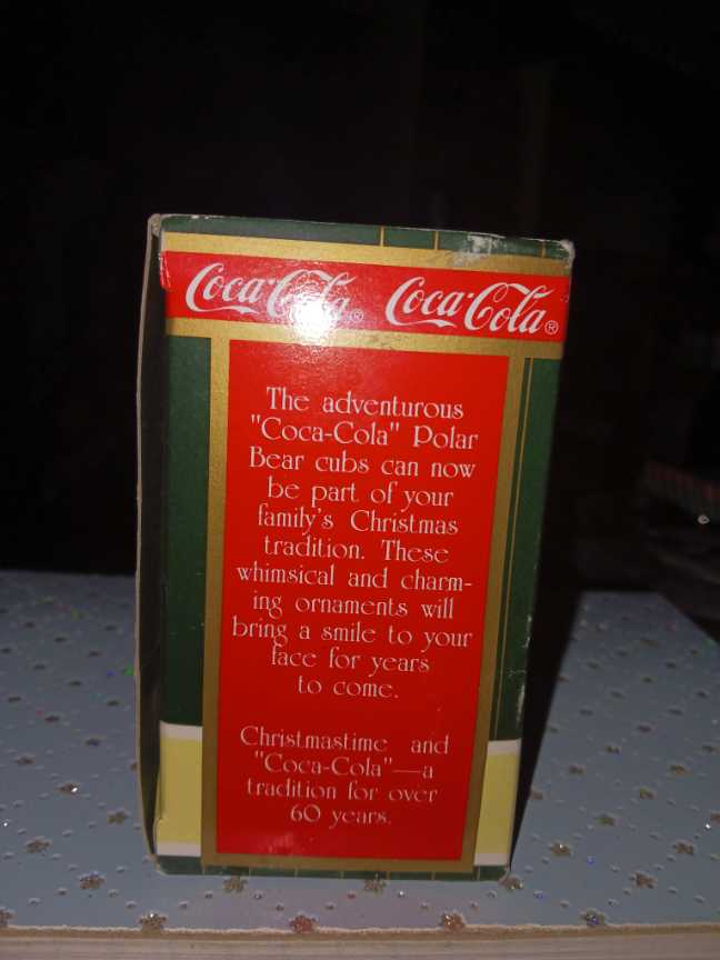 Coca-Cola Ornament Polar Bear Cub Collection Cub Sitting On Pillow Reading A Book 1997  (Coca-Cola Ornament) ornament collectible - Main Image 4