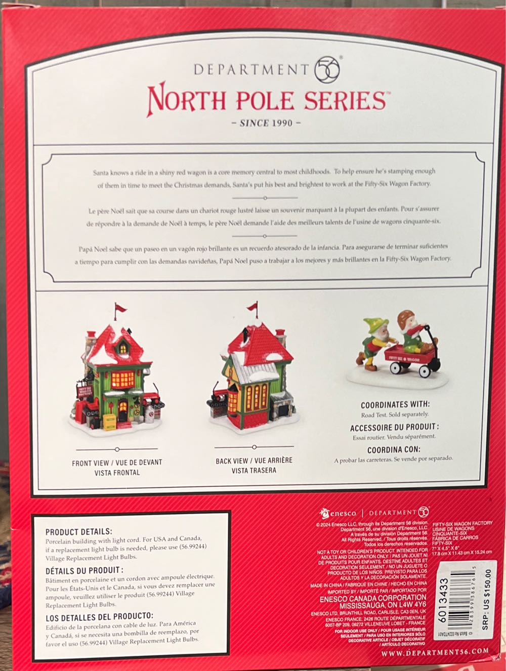 North Pole Village Fifty-six Wagon Factory Lit Building 6.33 Inch - North Pole - Building (6013433) ornament collectible [Barcode 028399386765] - Main Image 3