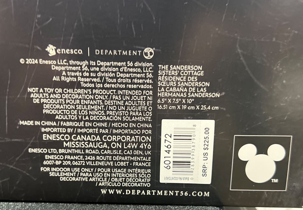Hocus Pocus - Sanderson Sister’s Cottage Lit Building - Disney Hocus Pocus (6014672) ornament collectible [Barcode 028399387908] - Main Image 3