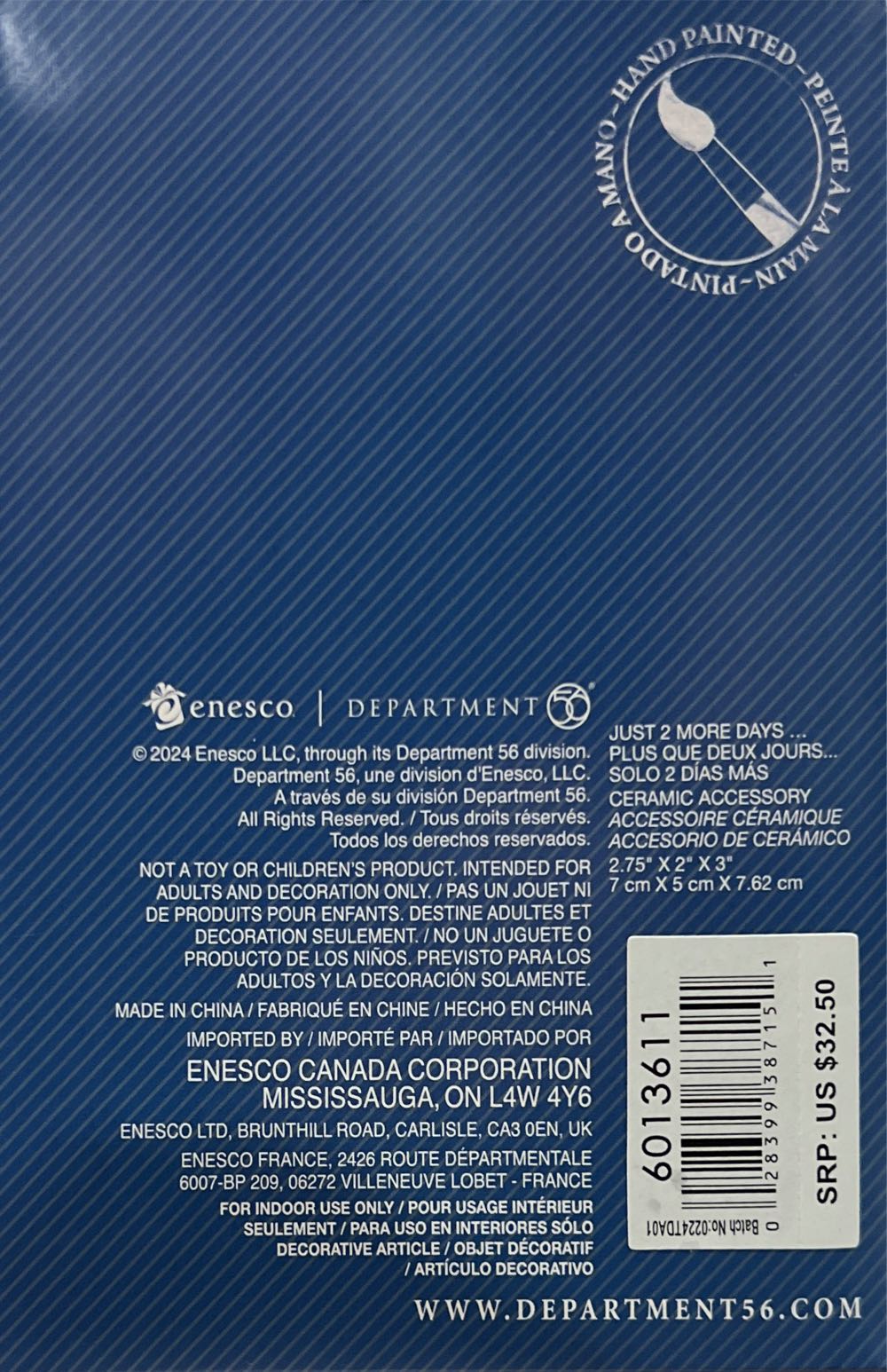 Just Two More Days - Snow Village Accessory (6013611) ornament collectible [Barcode 028399387151] - Main Image 3