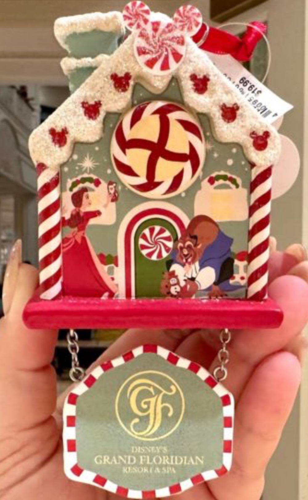 Grand Floridian Beauty And The Beast Gingerbread House Ornament - Disney Parks (Disney’s beauty and the beast) ornament collectible - Main Image 3